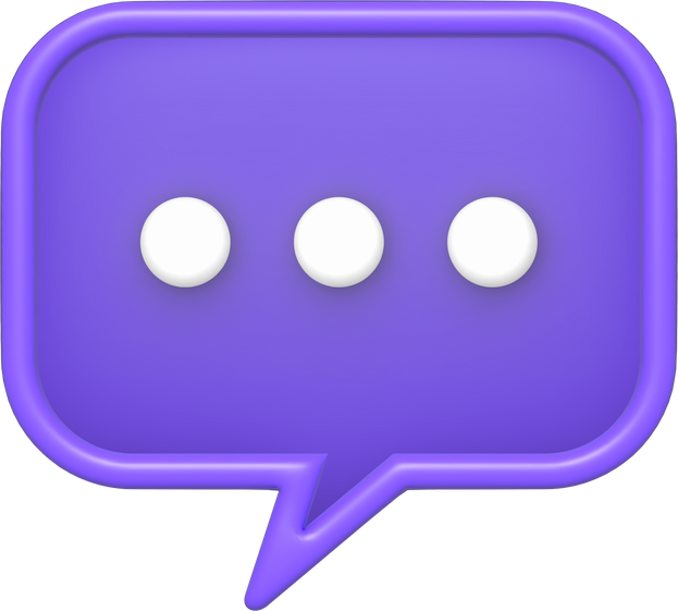 purple speech bubble 3d